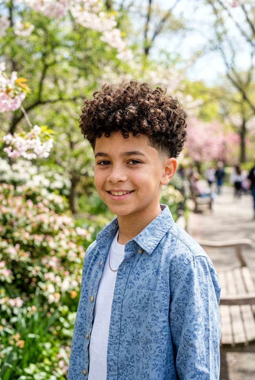 Curly Fluffy Taper - 20 boys haircut ideas for fluffy hair - 20 boys haircut ideas for fluffy hair