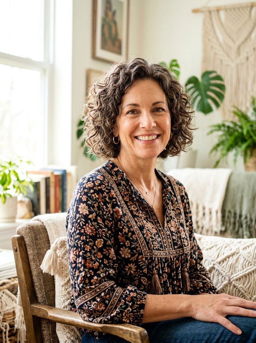 Curly French Bob - 20 soft wavy bob for women over 50 - 20 soft wavy bob for women over 50