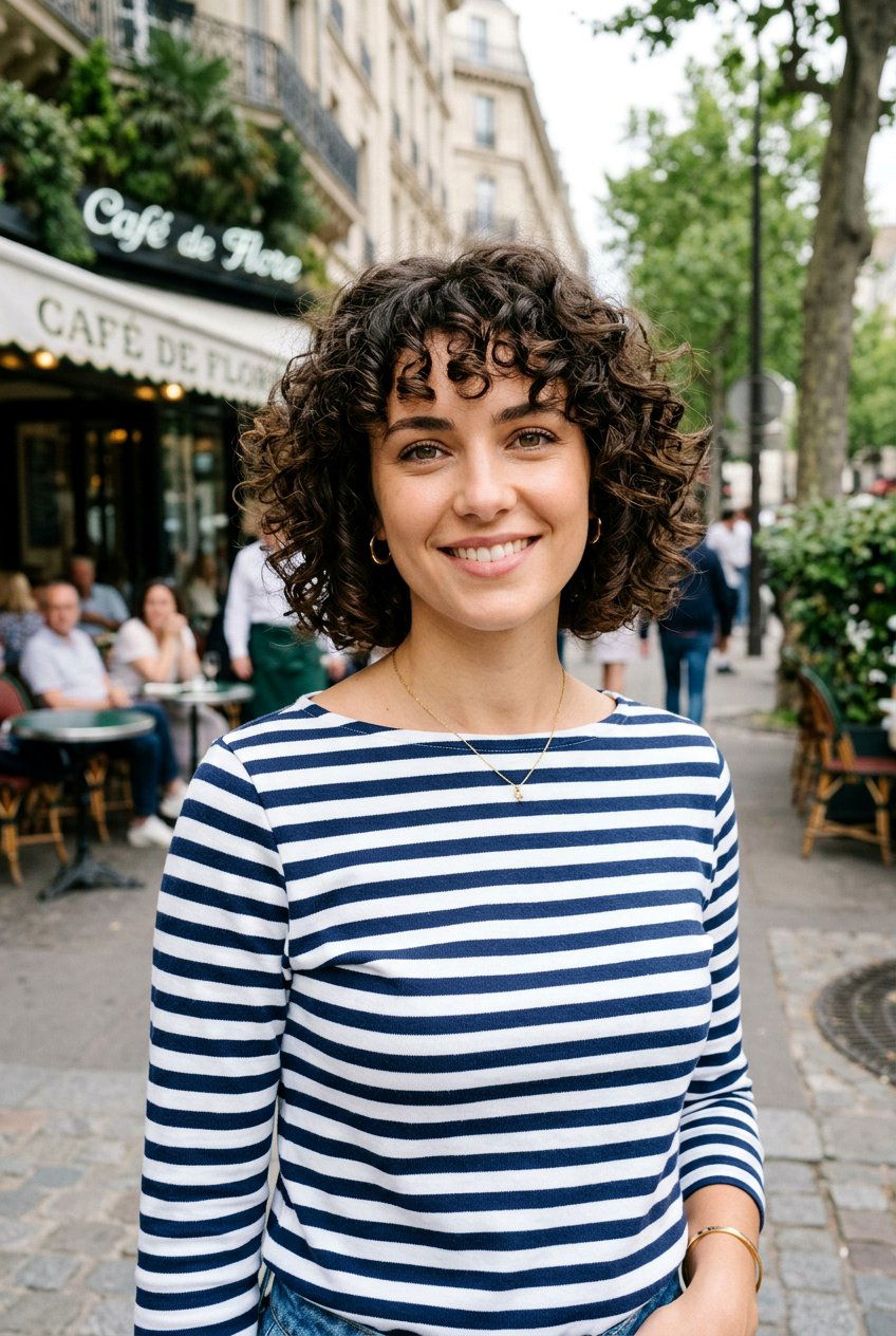 Curly French Bob - 20 80s layered short haircut women - 20 80s layered short haircut women
