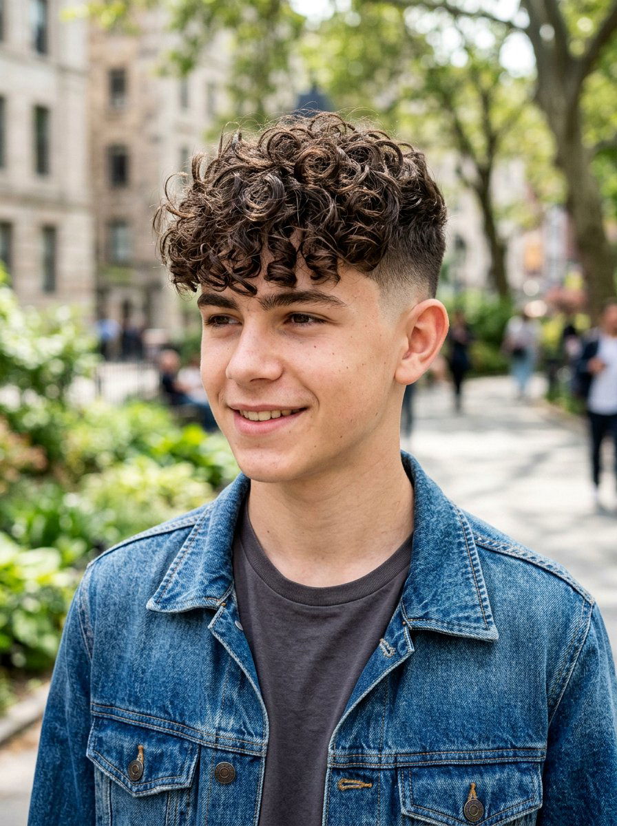 Curly French Crop - 20 school haircut for teenage boys with curls - 20 school haircut for teenage boys with curls