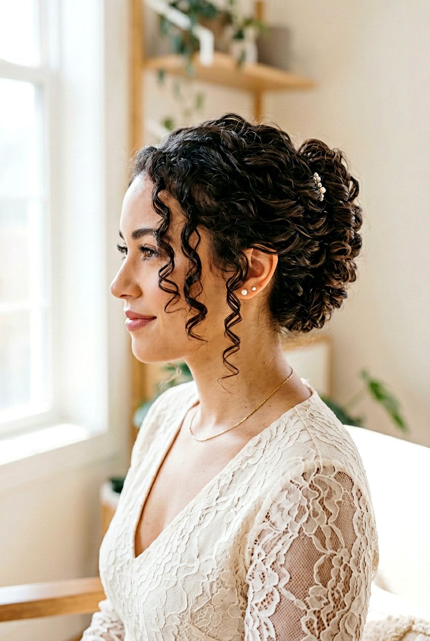 Curly French Roll Updo - 20 elegant french roll hairstyle - 20 elegant french roll hairstyle