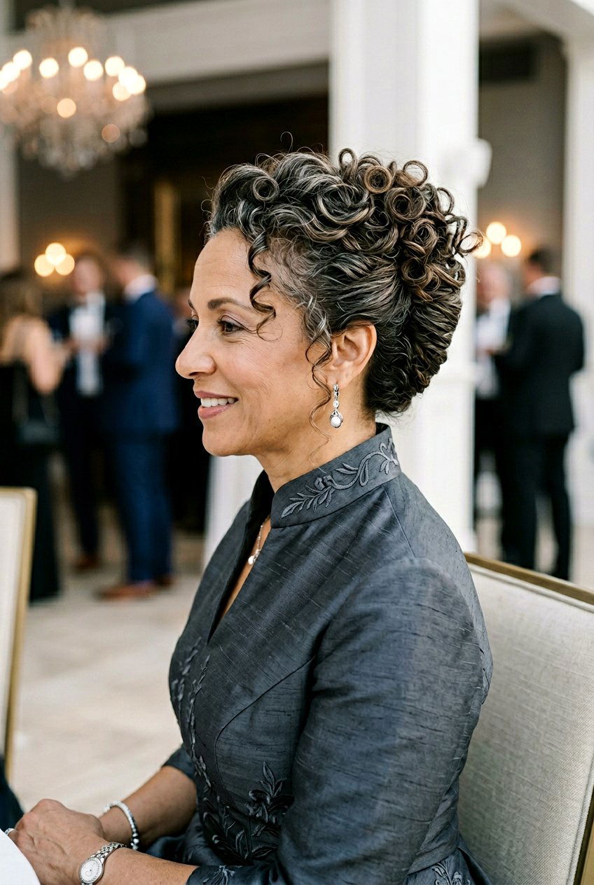 Curly French Twist - 20 curly wedding guest hairstyle for mature women - 20 curly wedding guest hairstyle for mature women