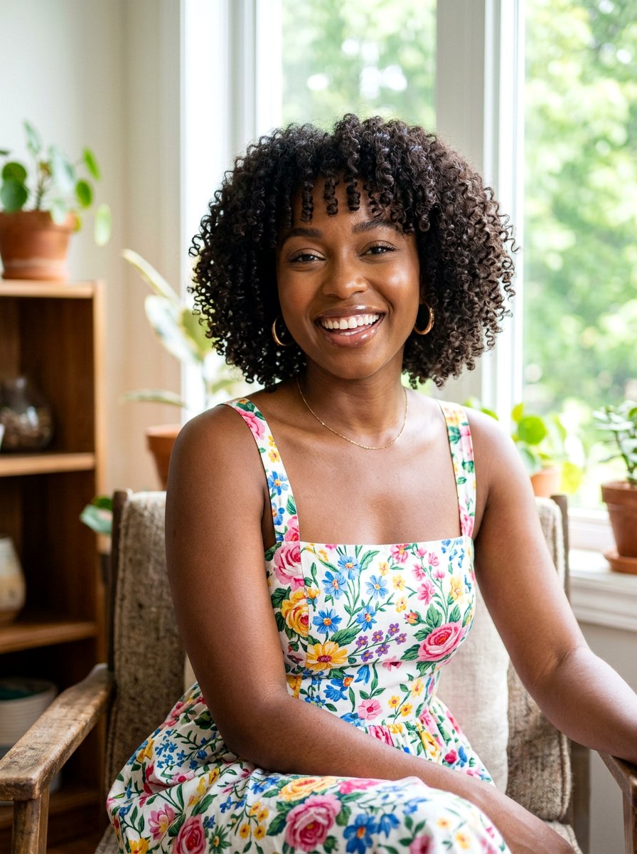 Curly Fringe Bob - 20 trendy haircut for black women 2026 - 20 trendy haircut for black women 2026