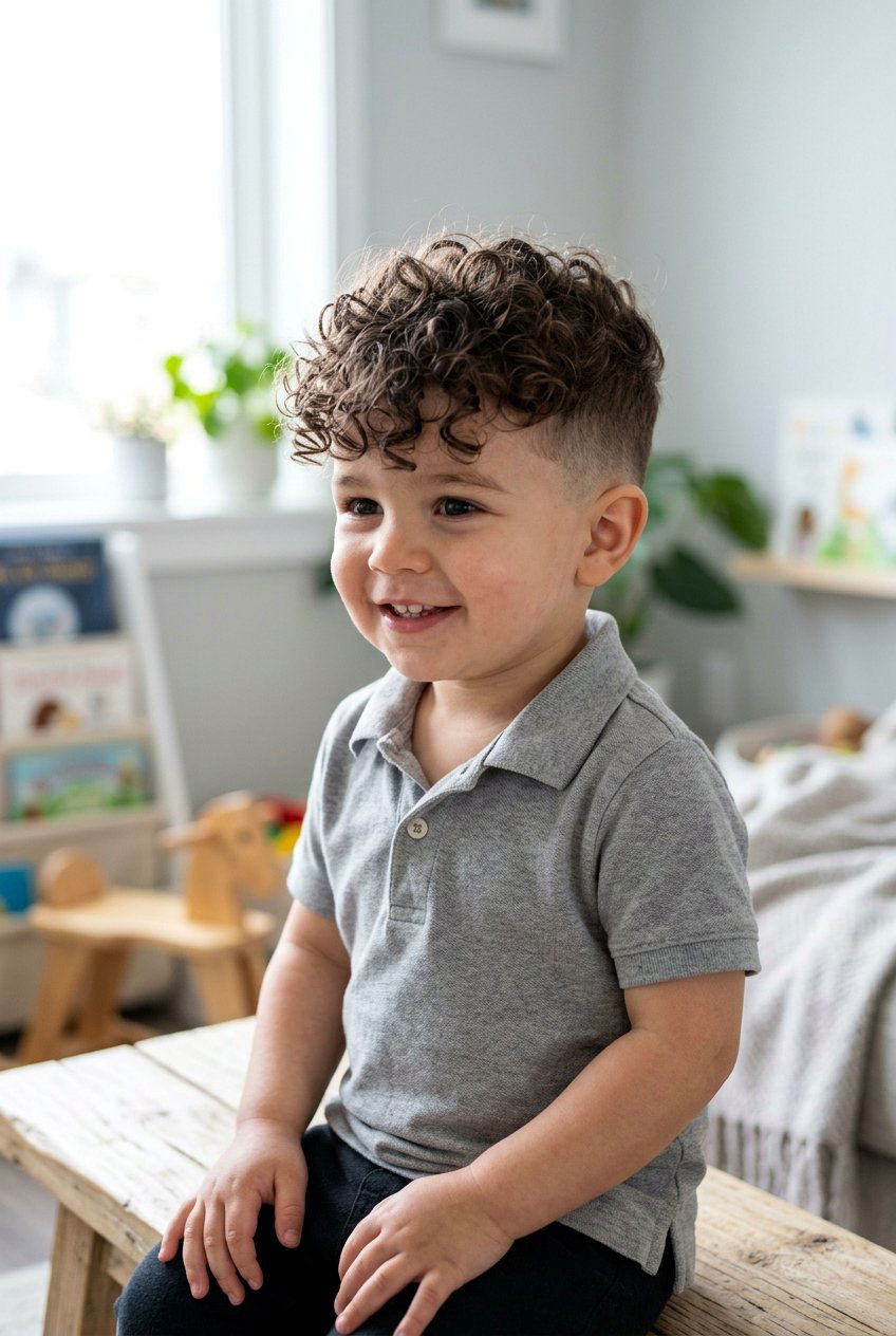Curly Fringe Fade Haircut - 20 baby boy haircut for curly hair - 20 baby boy haircut for curly hair