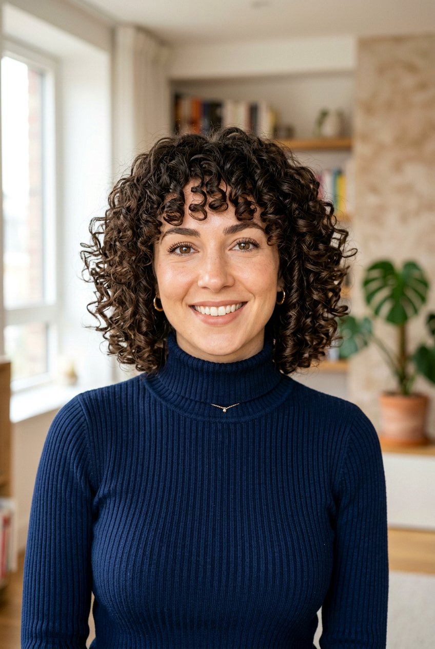 Curly Fringe Haircut - 20 low maintenance haircut for moms with curly hair - 20 low maintenance haircut for moms with curly hair