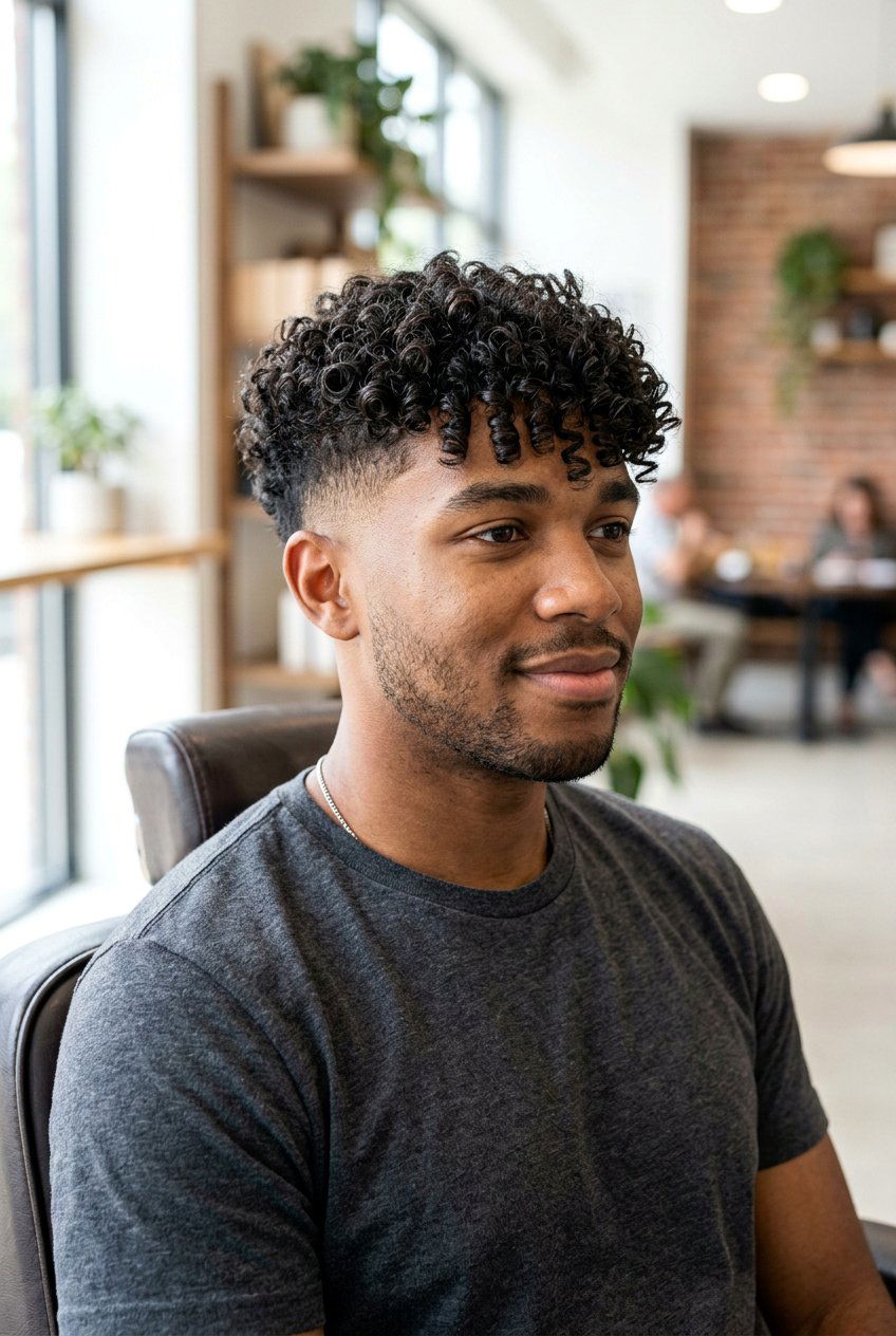 Curly Fringe With Low Fade - 20 curly fringe haircut men - 20 curly fringe haircut men