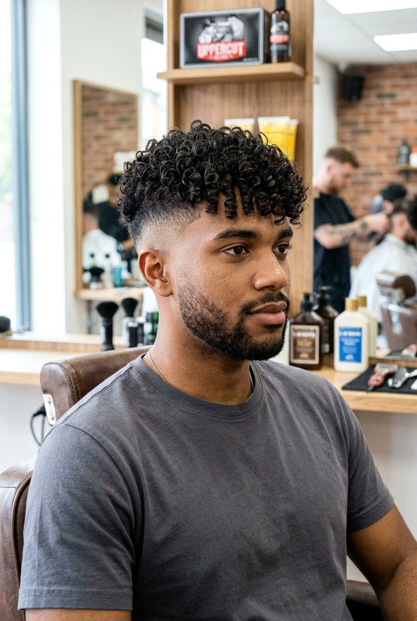 Curly Fringe With Skin Fade - 20 curly fringe haircut men - 20 curly fringe haircut men