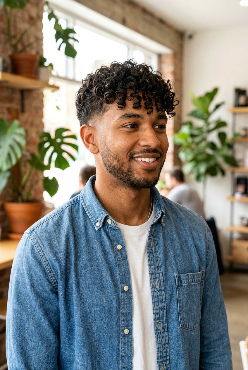Curly Fringe With Taper Fade - 20 curly fringe haircut men - 20 curly fringe haircut men