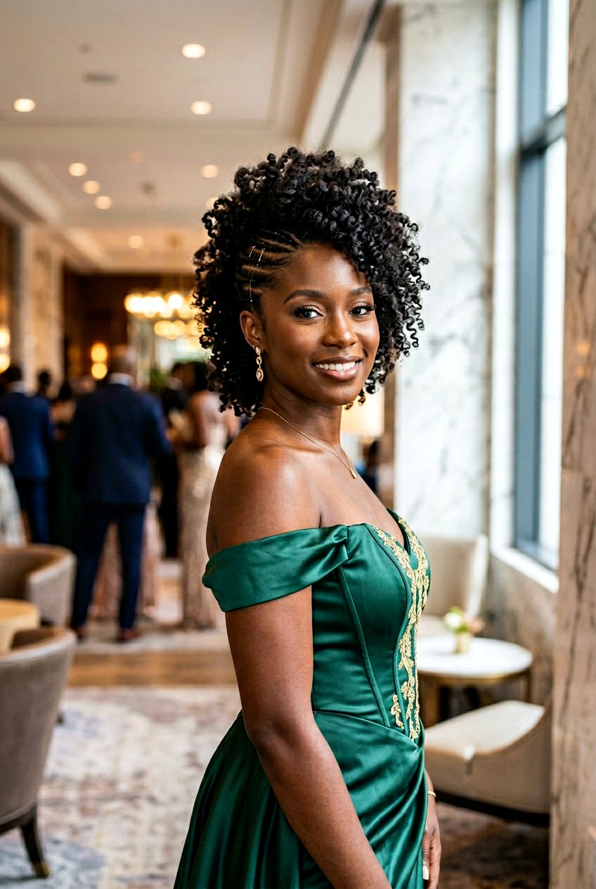 Curly Frohawk Natural Hair - 20 black women graduation natural hairstyles - 20 black women graduation natural hairstyles