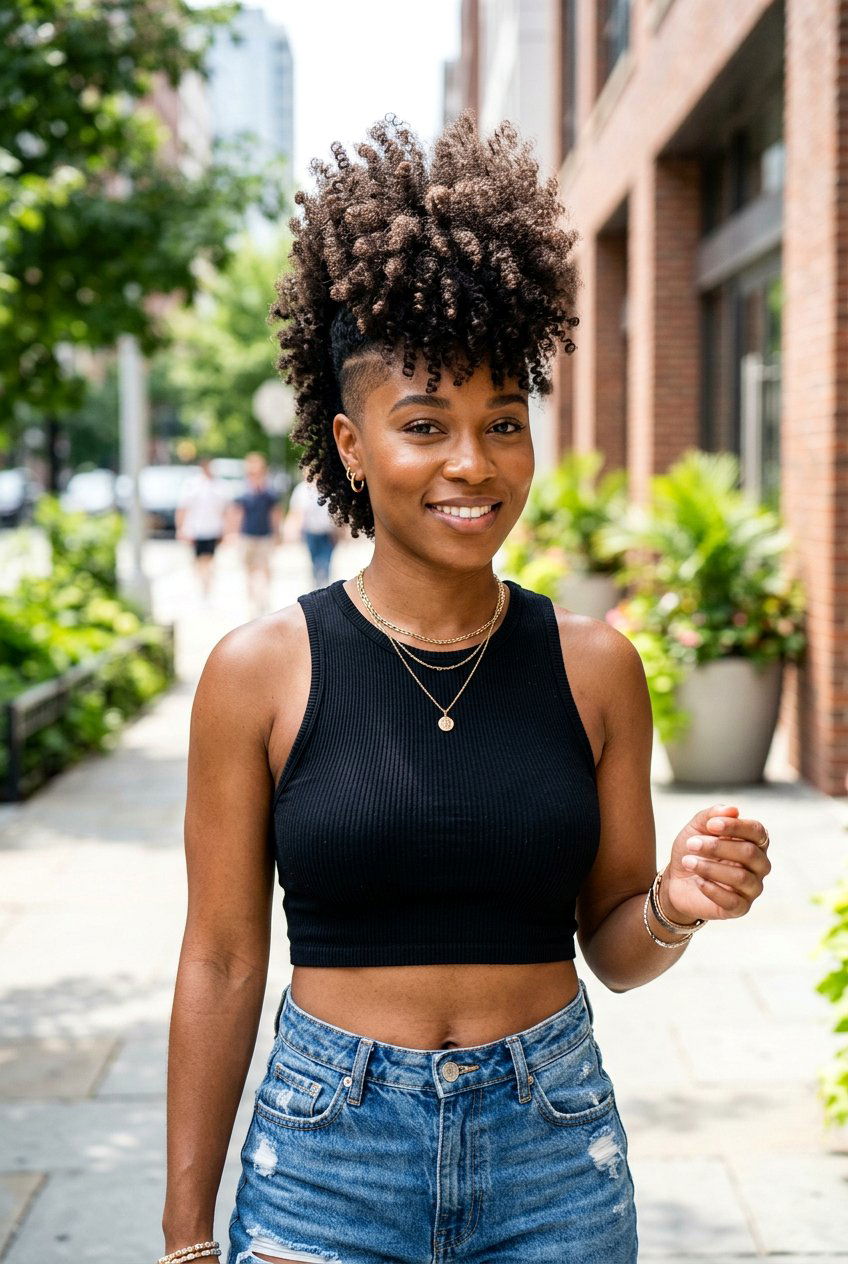 Curly Frohawk Undercut for Women - 20 undercut curls hairstyle for women - 20 undercut curls hairstyle for women