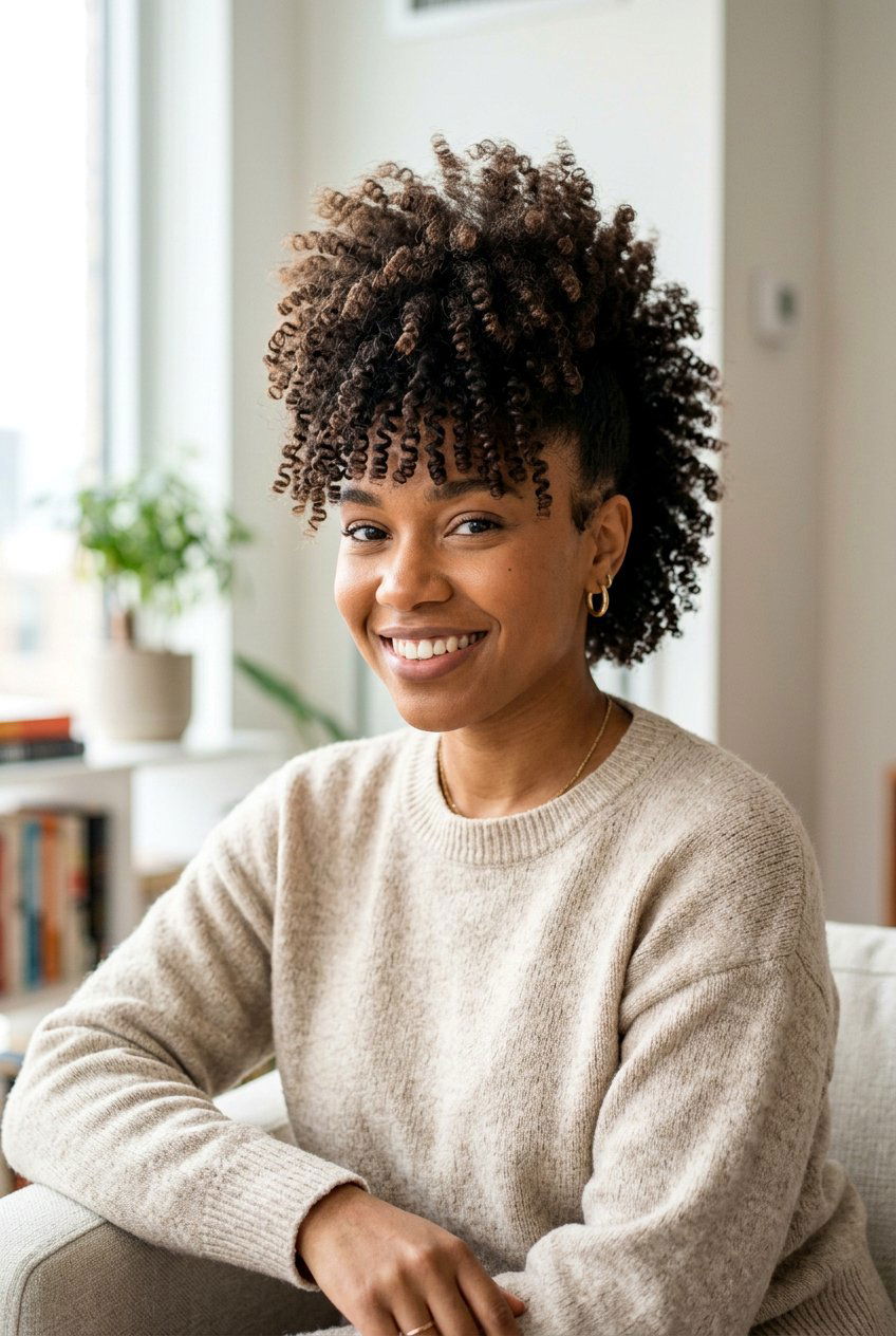 Curly Frohawk With Bangs - 20 curly frohawk for natural hair - 20 curly frohawk for natural hair