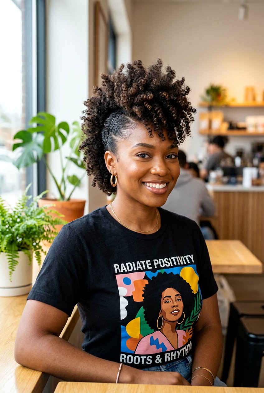 Curly Frohawk - 20 black women natural hairstyle ideas - 20 black women natural hairstyle ideas