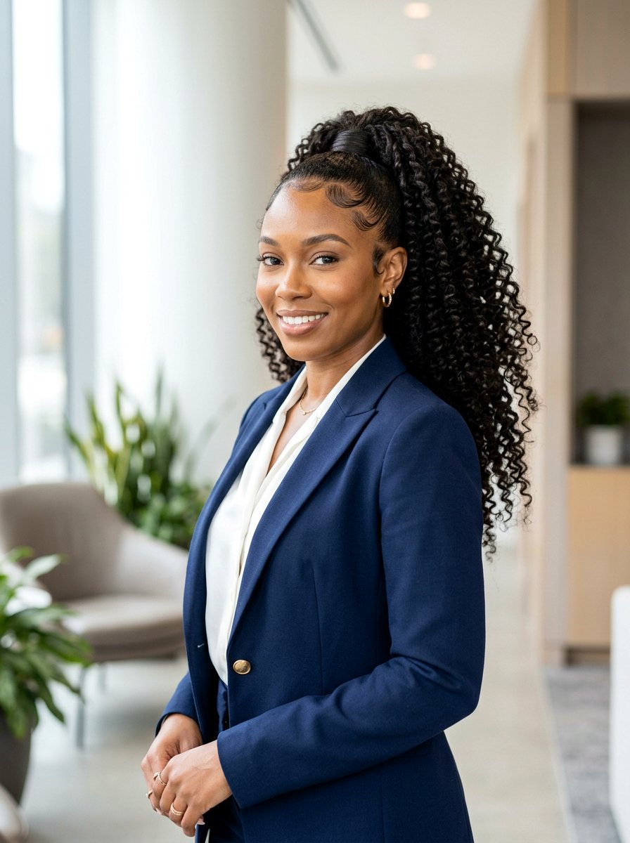 Curly Glam High Ponytail With Baby Hairs - 20 soft glam hairstyle with ponytail - 20 soft glam hairstyle with ponytail