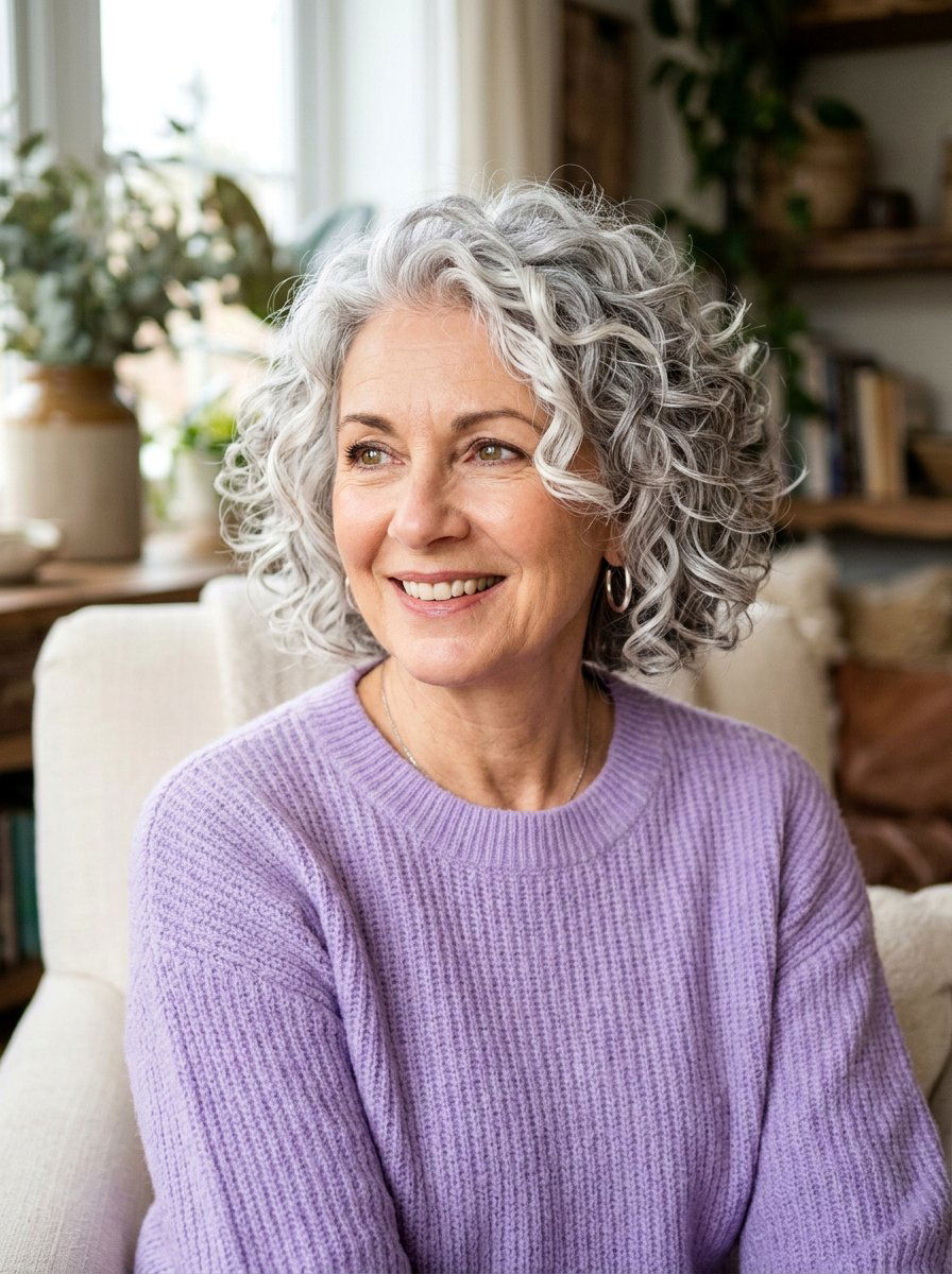 Curly Gray Bob - 20 polished gray bob hair color - 20 polished gray bob hair color