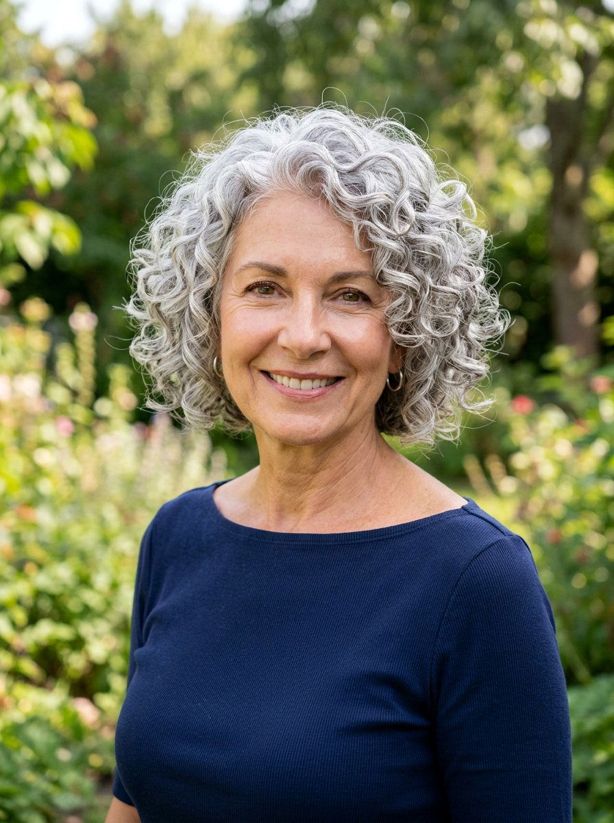 Curly Gray Bob Haircut - 20 elegant haircut for naturally gray hair - 20 elegant haircut for naturally gray hair