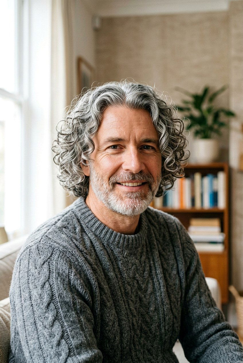 Curly Gray Curtains - 20 gray curtain haircut men - 20 gray curtain haircut men