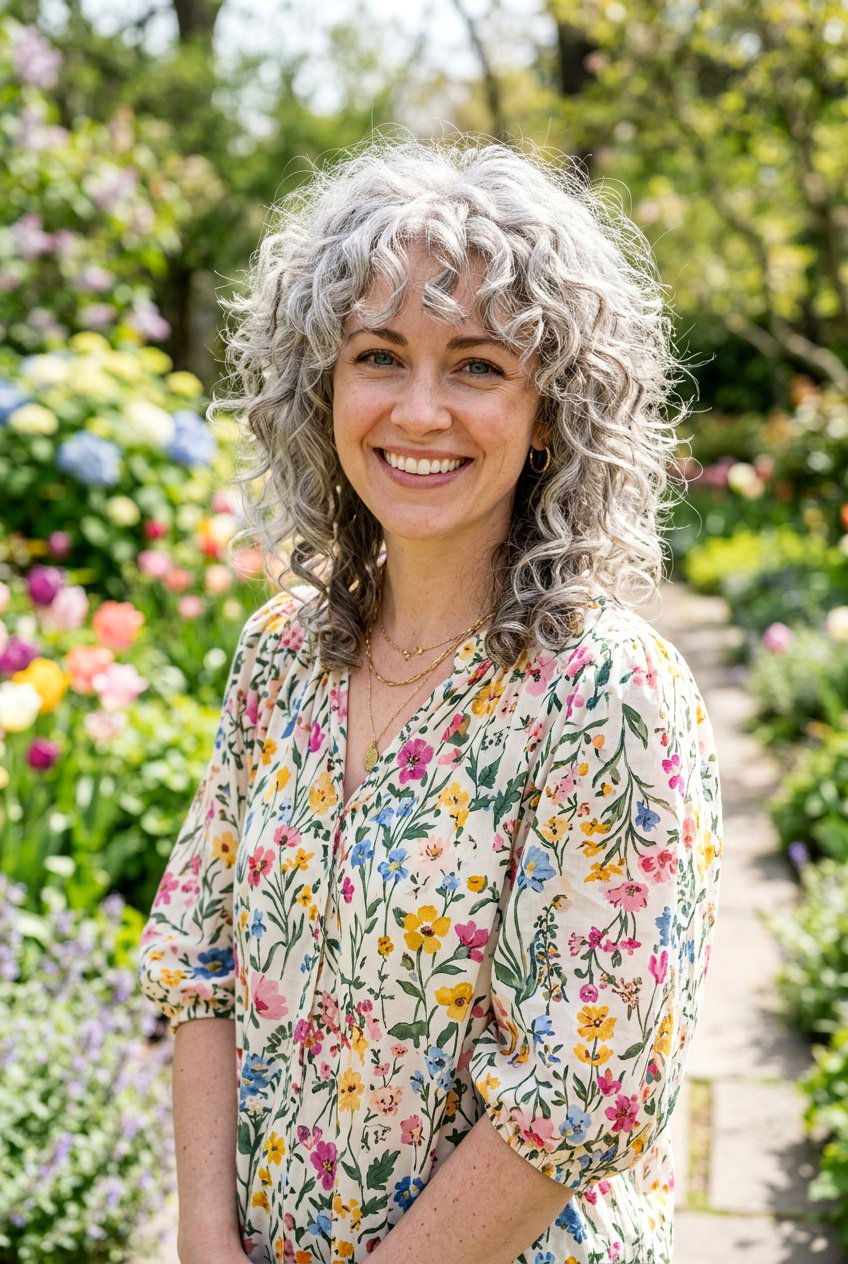 Curly Gray Wolf Cut - 20 gray wolf cut for women - 20 gray wolf cut for women