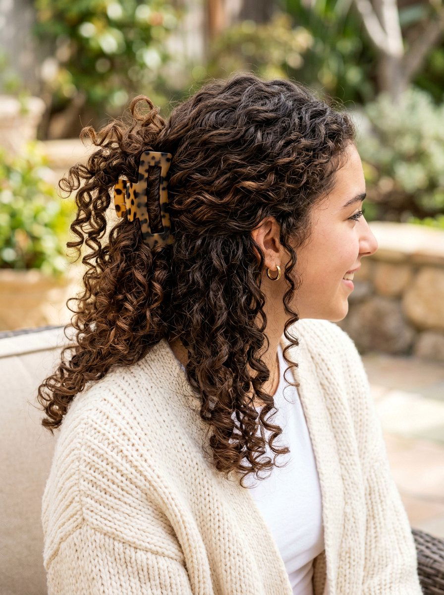 Curly Hair Claw Clip - 20 teen girls school hairstyle with claw clip - 20 teen girls school hairstyle with claw clip