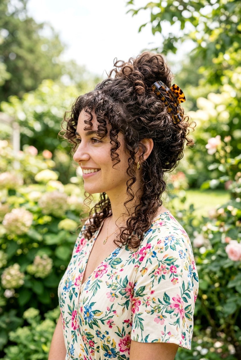 Curly Hair Claw Clip - 20 claw clip hairstyle for moms - 20 claw clip hairstyle for moms