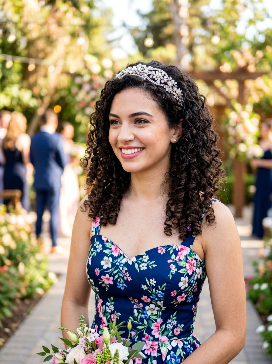 Curly Hair Headband Look - 20 homecoming hairstyles for curly hair - 20 homecoming hairstyles for curly hair