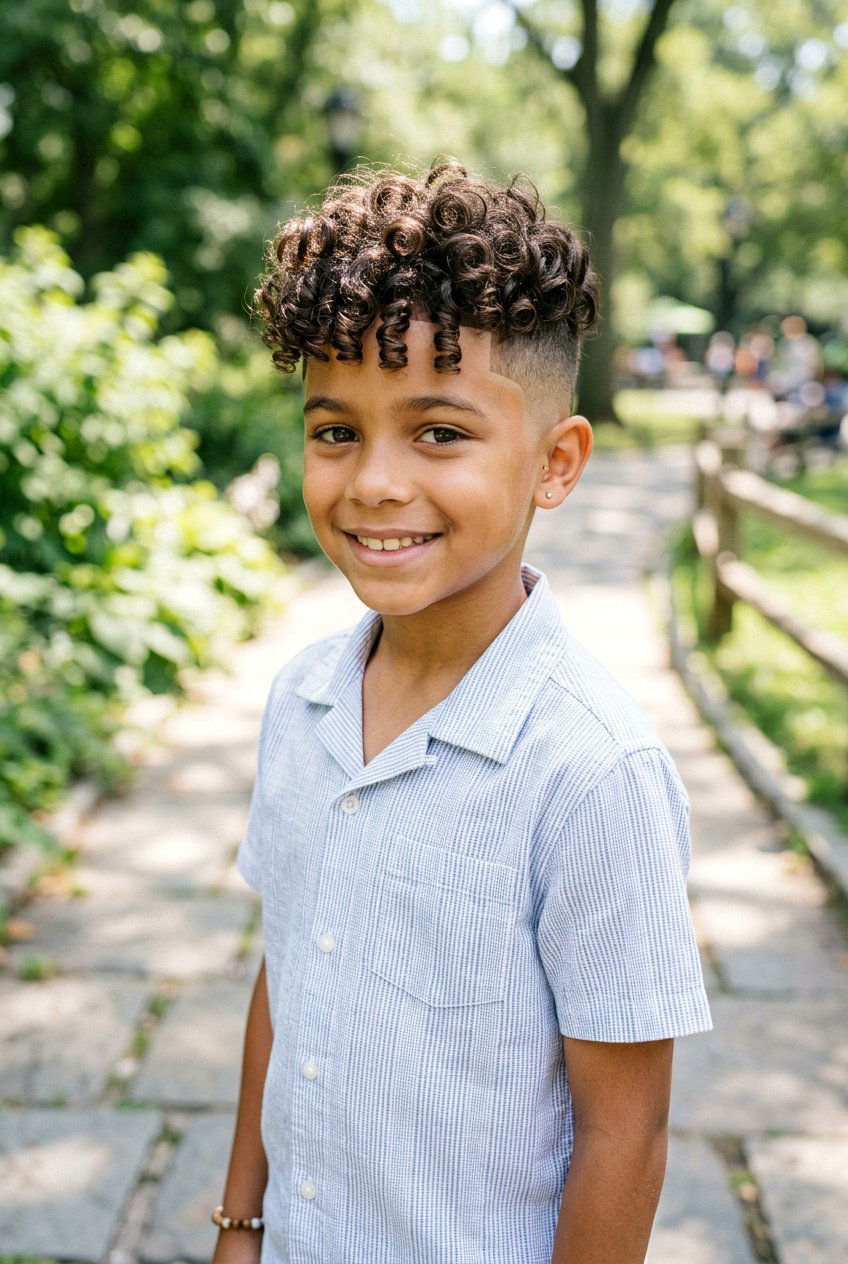 Curly Hair Long Top Fade - 20 boys haircut with long top fade - 20 boys haircut with long top fade