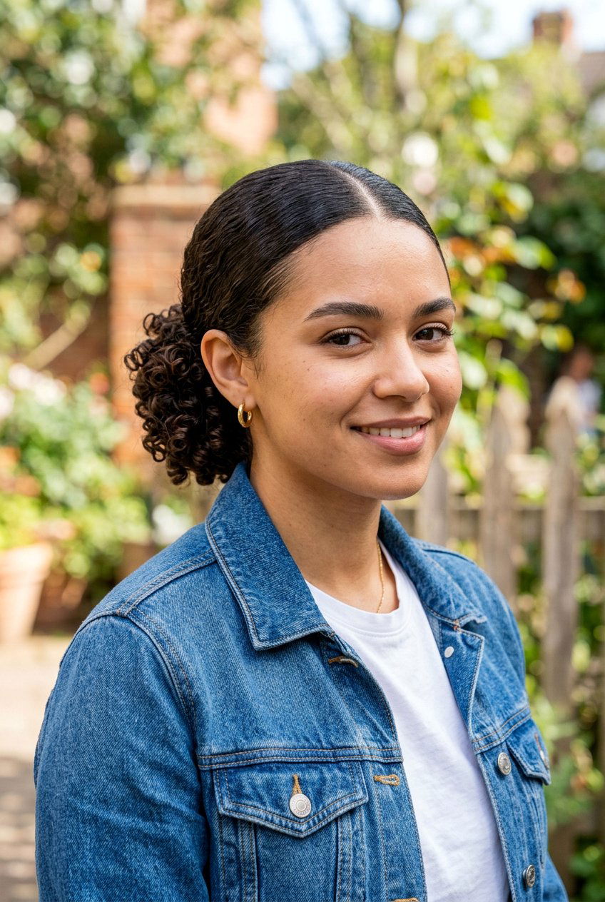 Curly Hair Low Bun Center Part - 20 clean girl low bun with center part - 20 clean girl low bun with center part