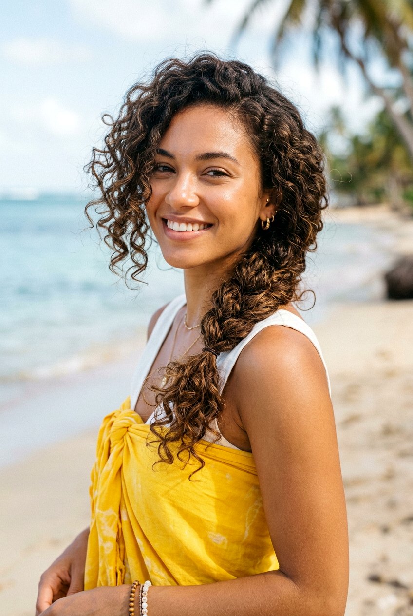 20 Beach Hairstyle Ideas Featuring the Messy Side Braid