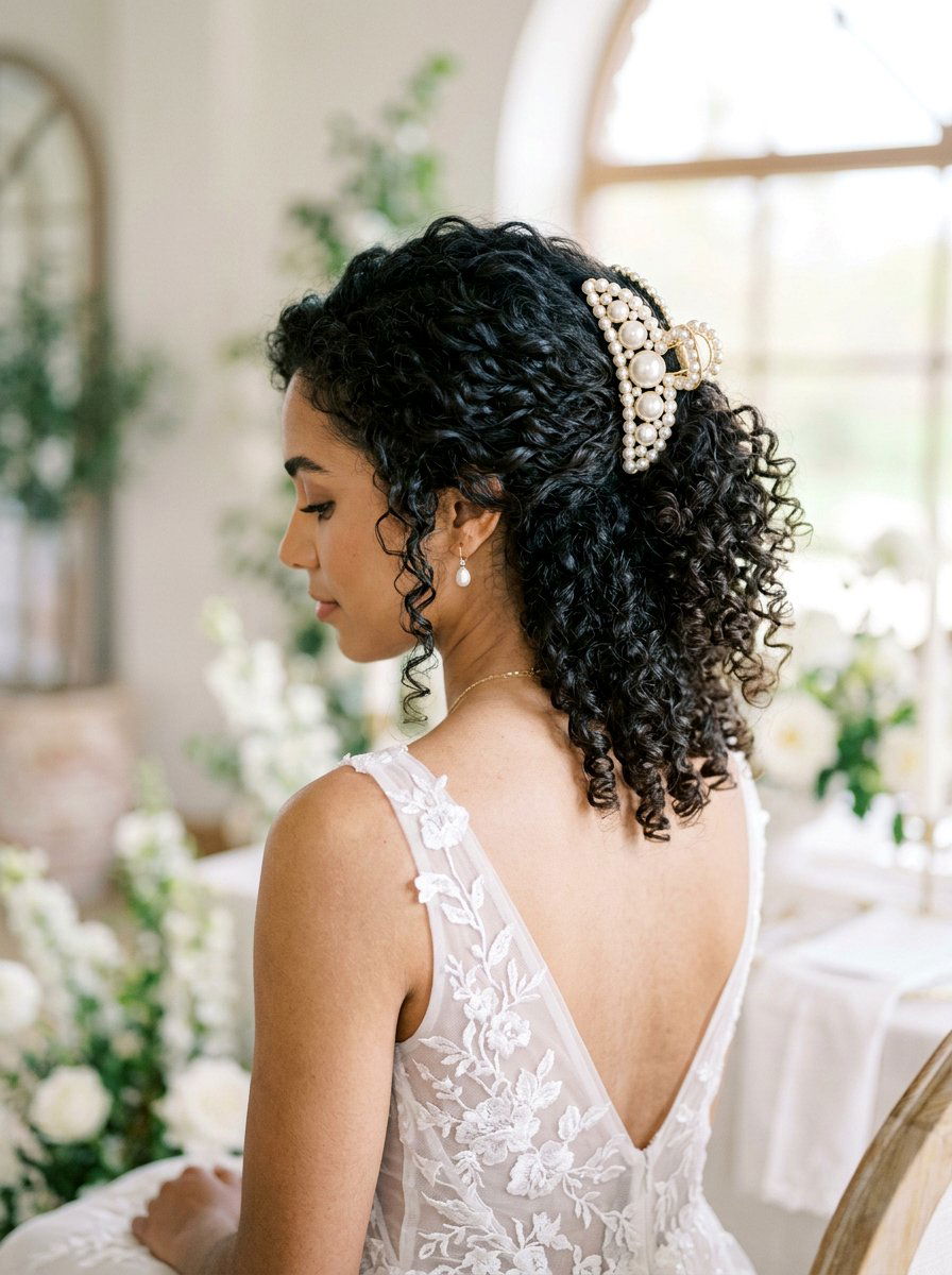 Curly Hair Pearl Clips - 20 wedding hairstyles with pearl clips - 20 wedding hairstyles with pearl clips