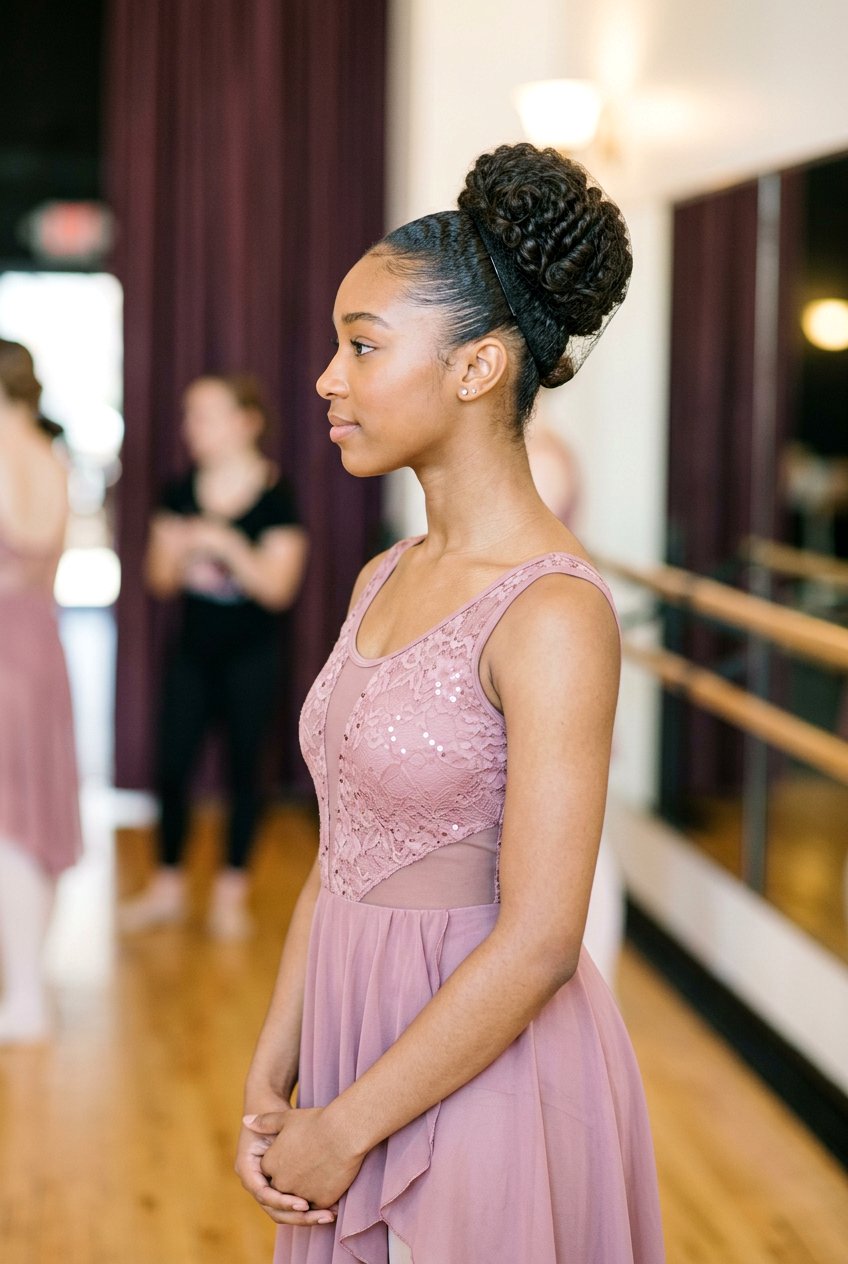 Curly Hair Recital Bun - 20 recital bun for dancers - 20 recital bun for dancers