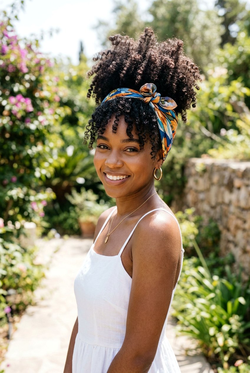 Curly Hair Silk Scarf Pineapple Bun - 20 silk scarf bun hairstyle - 20 silk scarf bun hairstyle