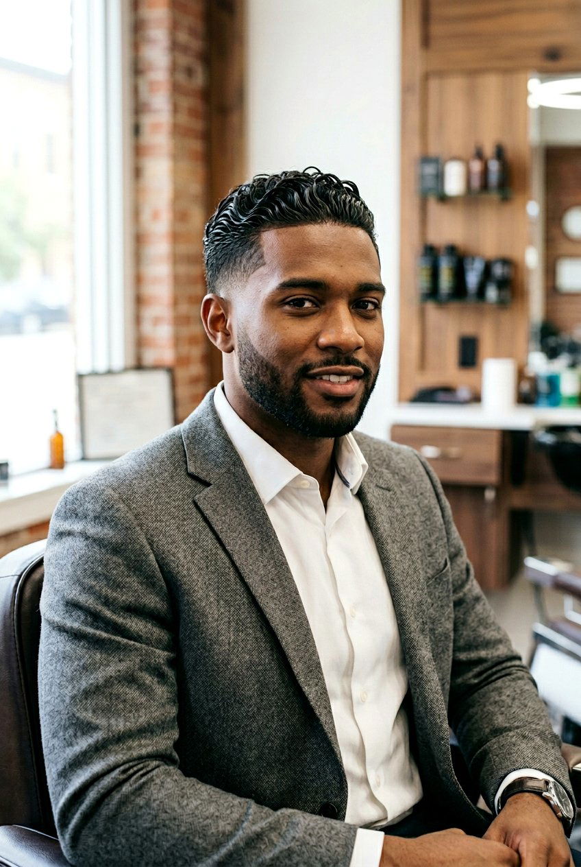 Curly Hair Slick Back Taper Fade Men - 20 slick back taper fade men - 20 slick back taper fade men