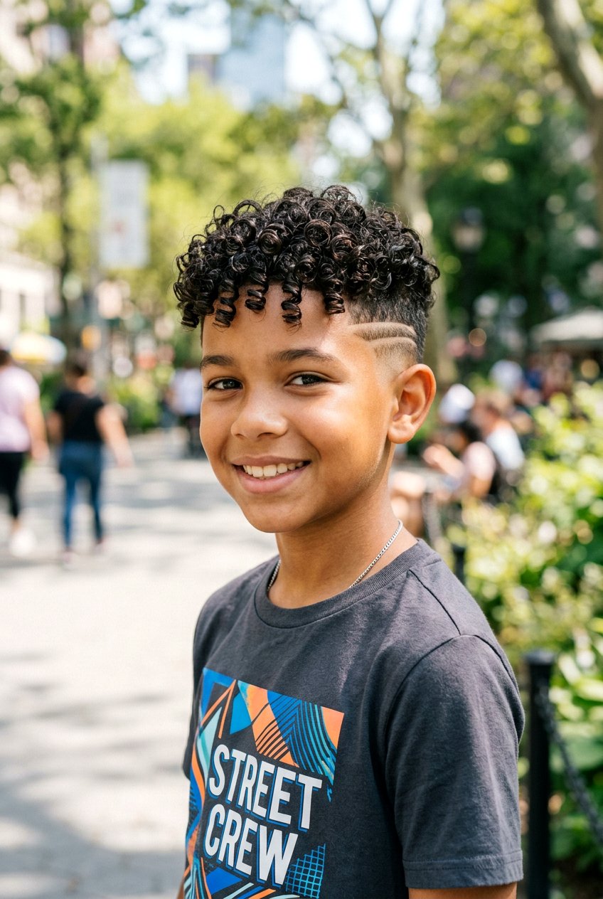 Curly Hair Taper With Design - 20 mixed boys taper curly haircut - 20 mixed boys taper curly haircut