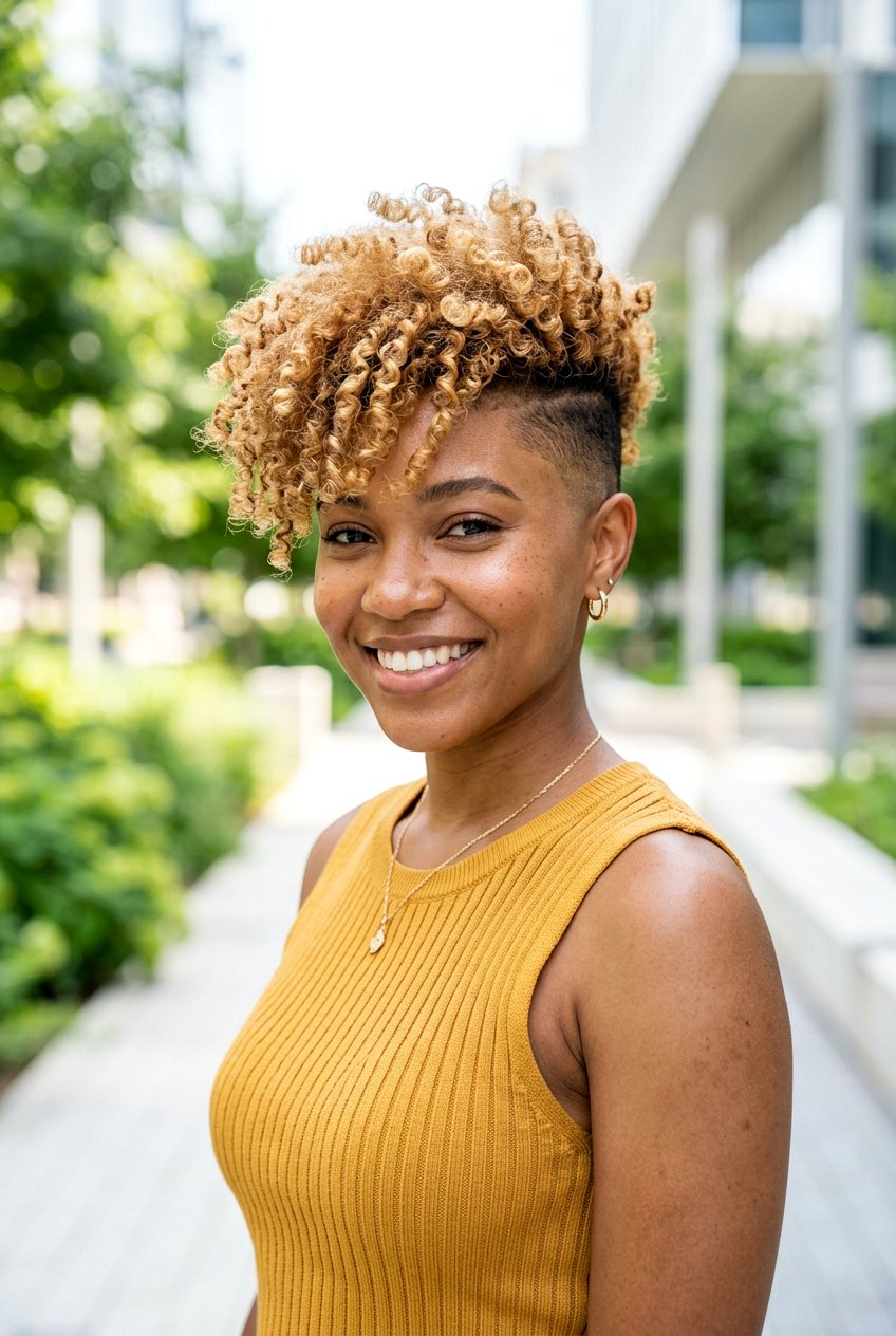 Curly Hair Undercut with Color - 20 undercut curls hairstyle for women - 20 undercut curls hairstyle for women