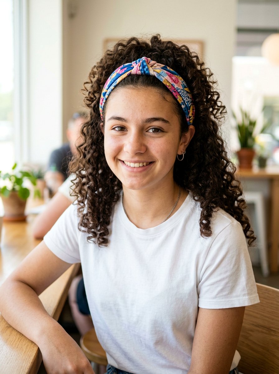 Curly Hair With A Headband - 20 teen girls picture day hairstyle with curls - 20 teen girls picture day hairstyle with curls