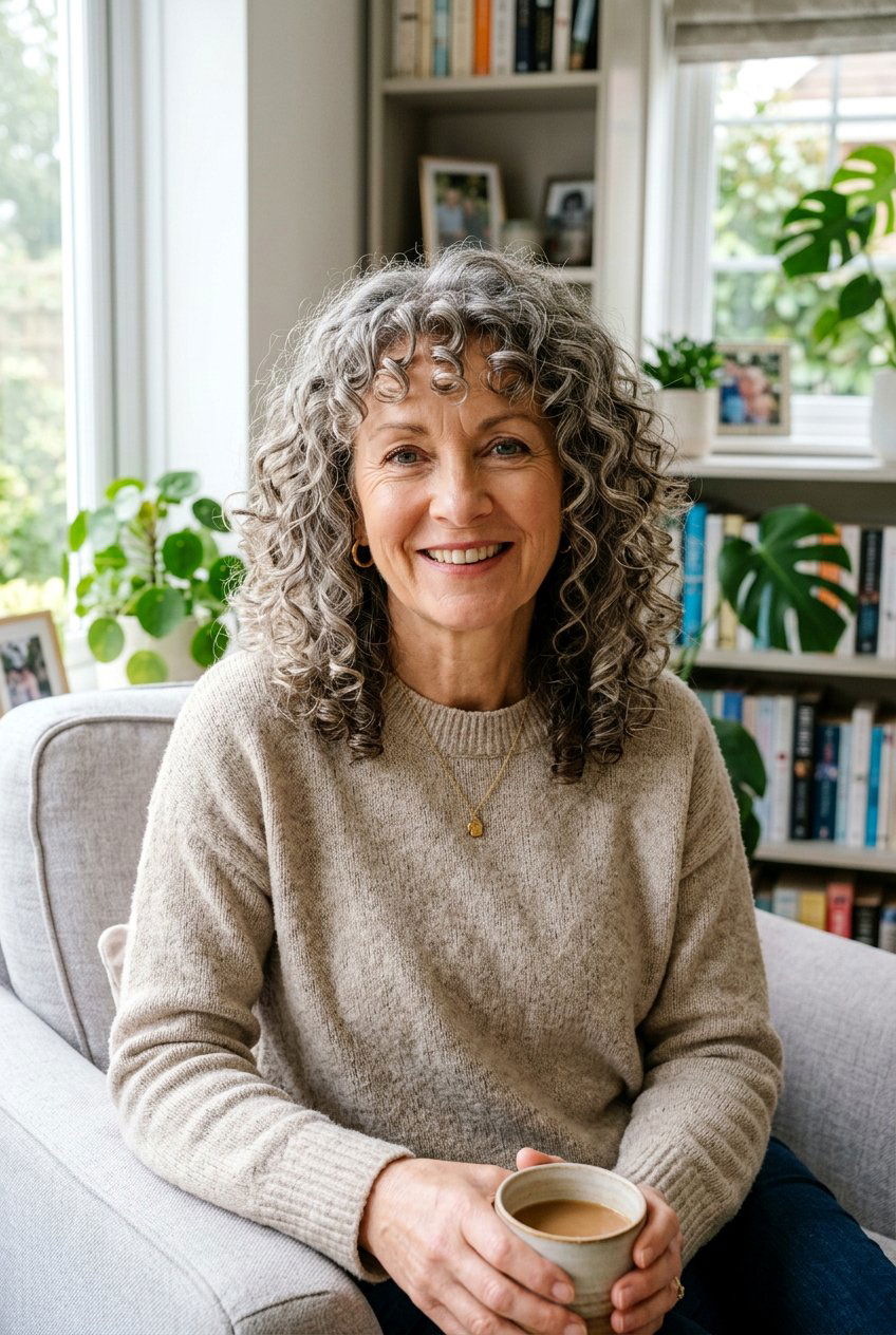 Curly Hair With Bangs - 20 natural hairstyles for women over 50 - 20 natural hairstyles for women over 50