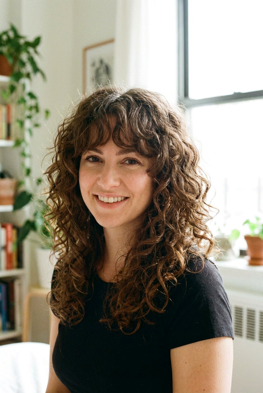 Curly Hair With Curtain Bangs - 20 curly hairstyles for medium hair - 20 curly hairstyles for medium hair