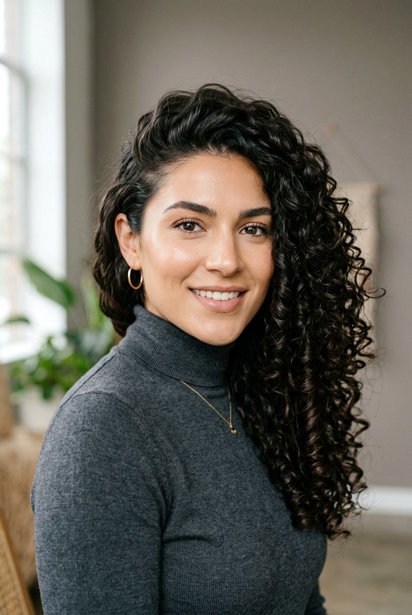 Curly Hair With Deep Side Part For Square Face - 20 curly haircut for square face - 20 curly haircut for square face