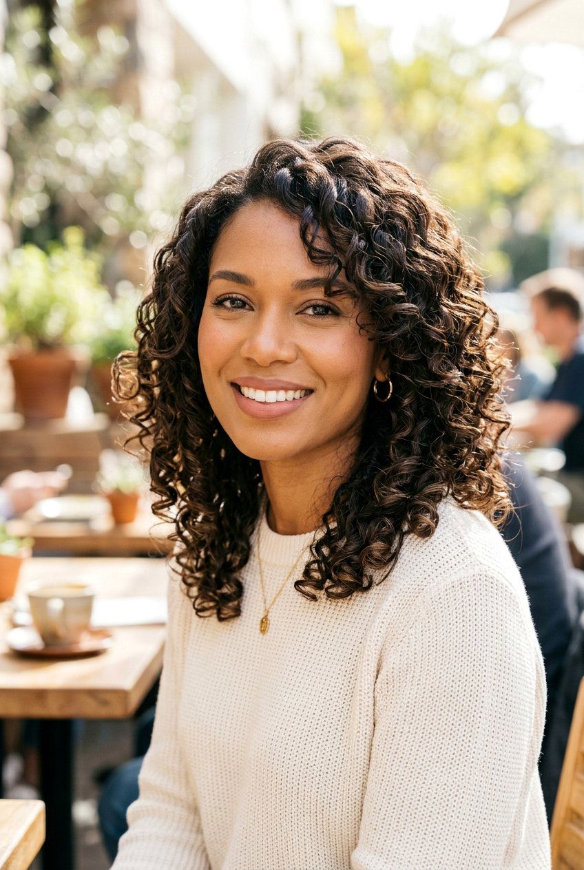 Curly Hair With Face Framing Layers For Square Face - 20 curly haircut for square face - 20 curly haircut for square face