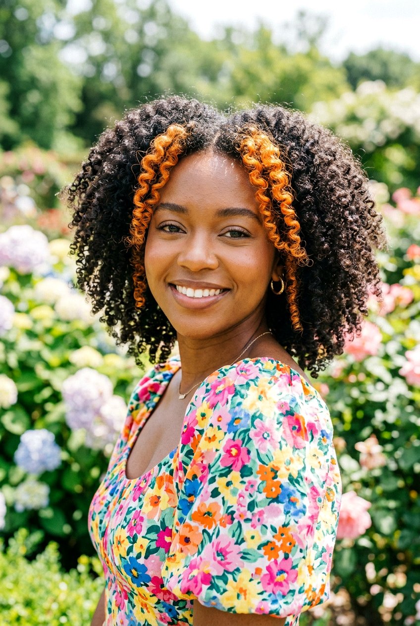 Curly Hair With Ginger Money Piece - 20 chunky copper front pieces - 20 chunky copper front pieces