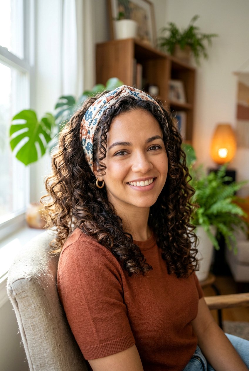 Curly Hair With Headband Curls - 20 headband curls hairstyle - 20 headband curls hairstyle