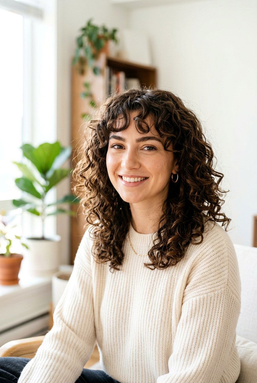 Curly Haircut With Curtain Bangs For Frizzy Hair - 20 best haircut for curly frizzy hair - 20 best haircut for curly frizzy hair