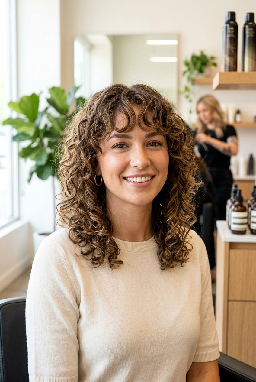 Curly Haircut With Curtain Bangs For Oval Face - 20 curly haircut with curtain bangs - 20 curly haircut with curtain bangs