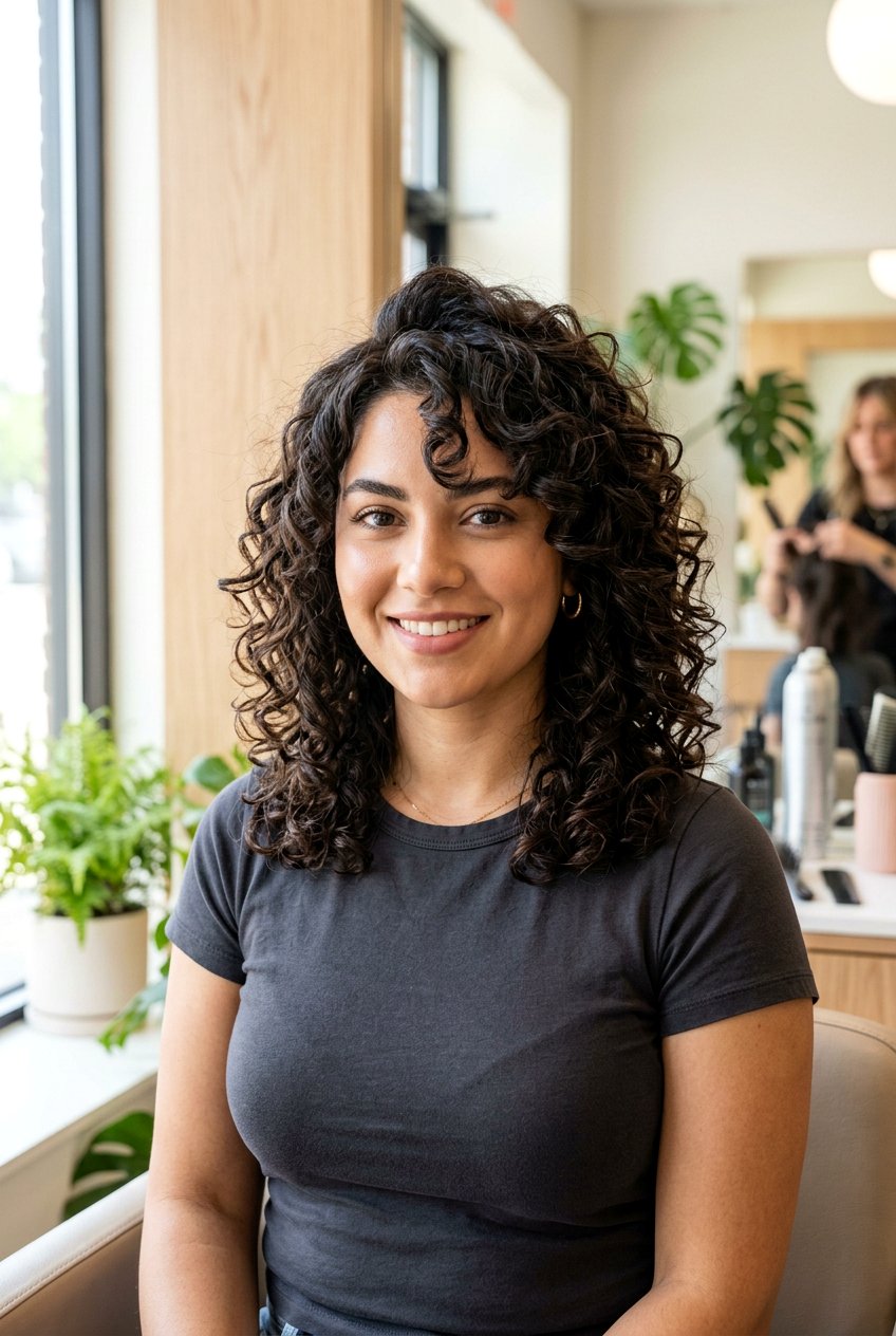 Curly Haircut With Curtain Bangs For Round Face - 20 curly haircut with curtain bangs - 20 curly haircut with curtain bangs