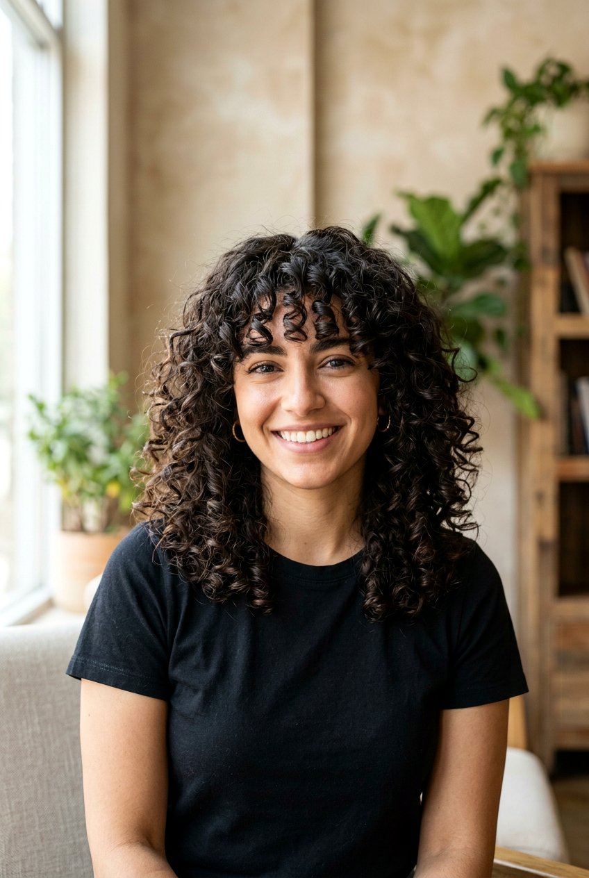 Curly Haircut With Curtain Bangs For Thick Hair - 20 curly haircut with curtain bangs - 20 curly haircut with curtain bangs