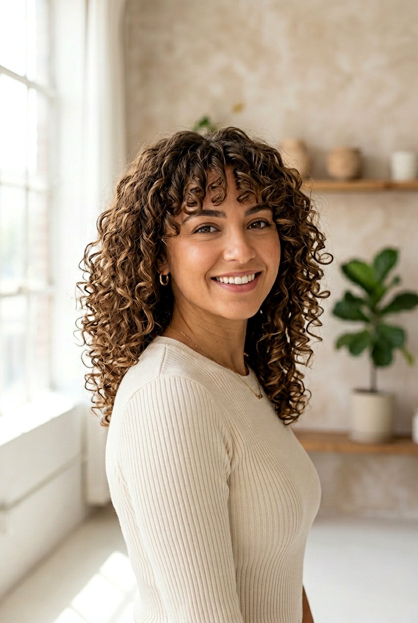 Curly Haircut With Curtain Bangs - 20 best haircut for natural curly hair - 20 best haircut for natural curly hair