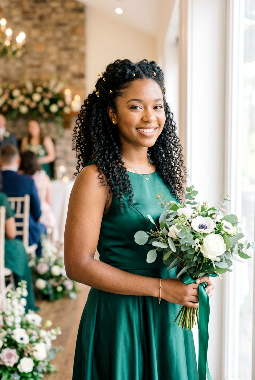 Curly Half Up For Bridesmaids - 20 simple bridesmaid half up hairstyle - 20 simple bridesmaid half up hairstyle