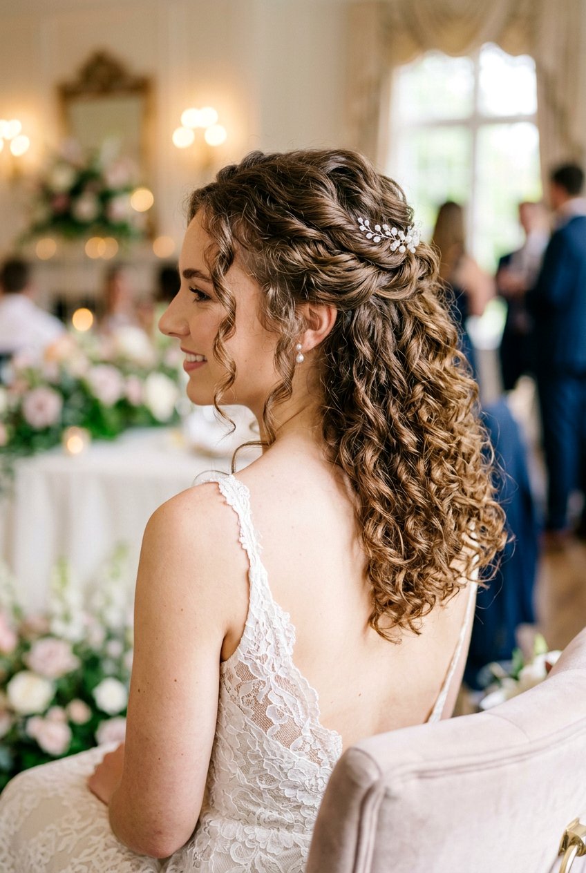 Curly Half Up Homecoming Updo - 20 elegant homecoming updo - 20 elegant homecoming updo