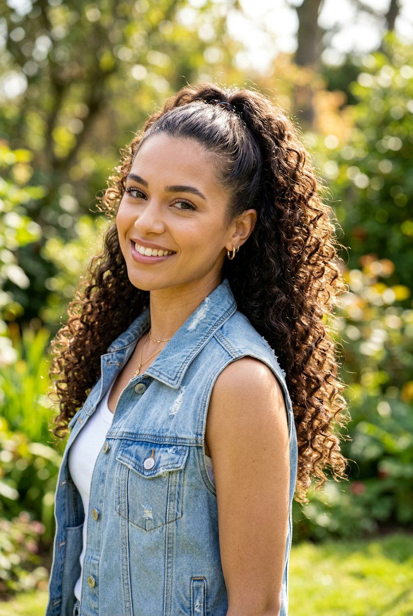 Curly Half Up Ponytail - 20 school hairstyle with half up ponytail - 20 school hairstyle with half up ponytail