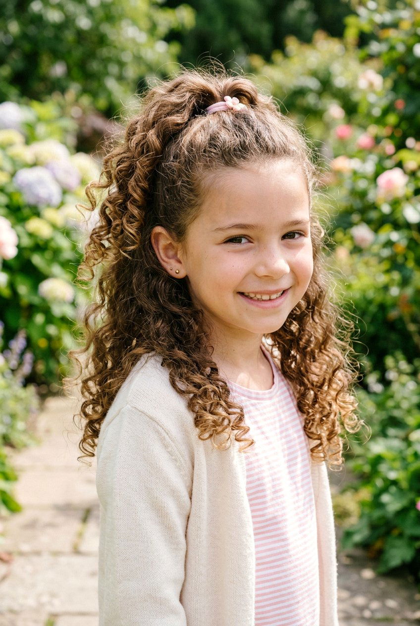 Curly Half Up Ponytail For Little Girls - 20 curly ponytail for little girls - 20 curly ponytail for little girls
