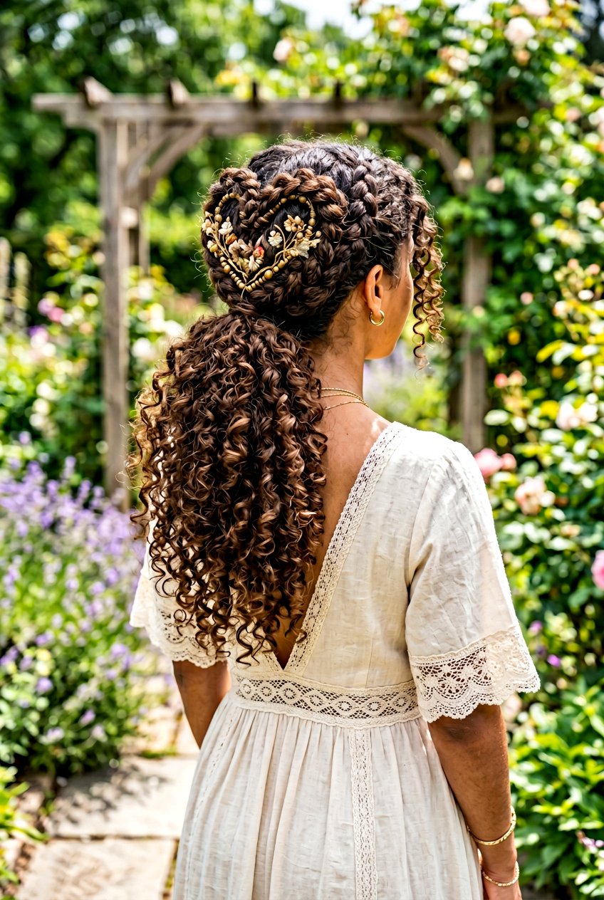 Curly Heart Ponytail - 20 heart ponytail hairstyle - 20 heart ponytail hairstyle